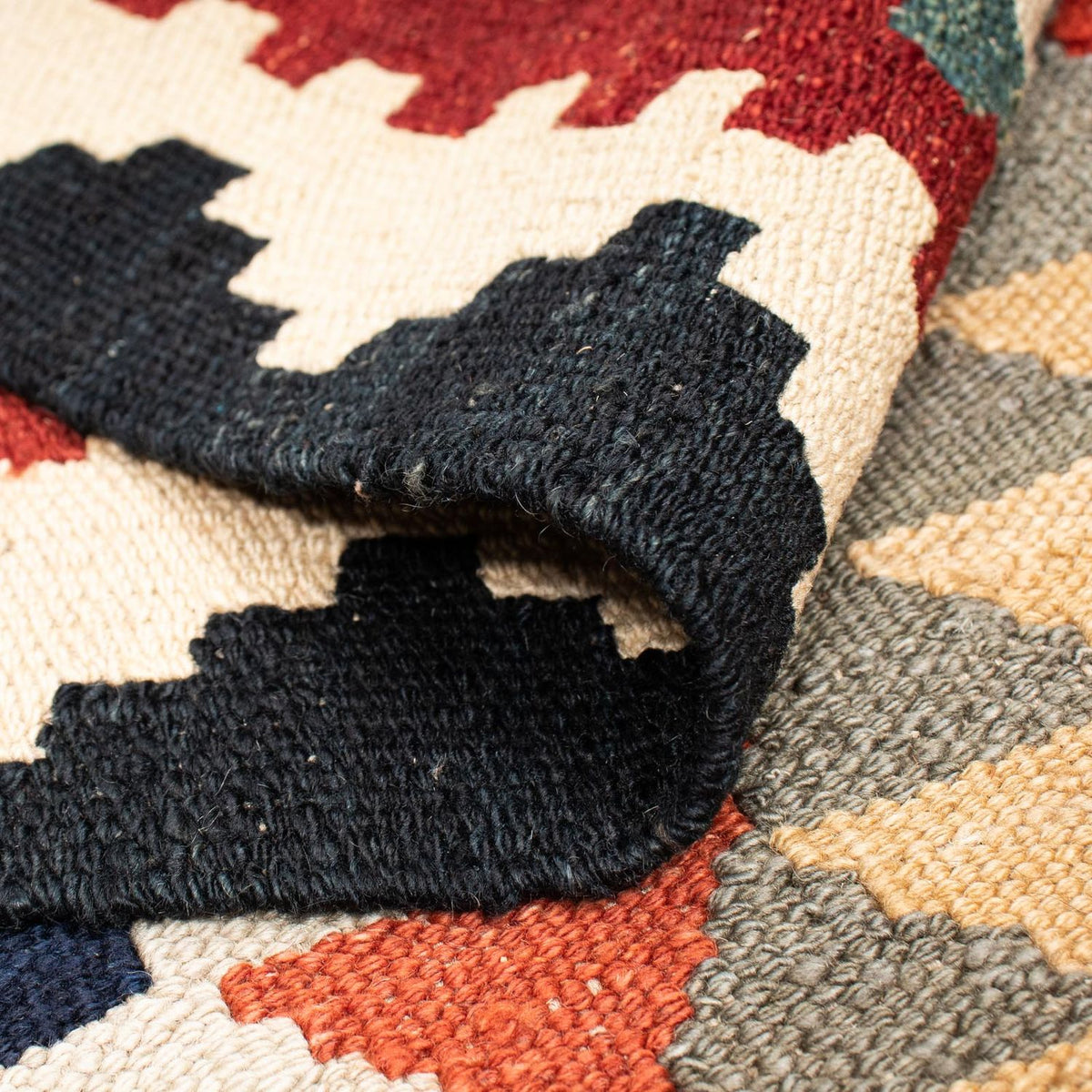 Kelim tapijt - Splash - 189 x 157 cm - veelkleurig