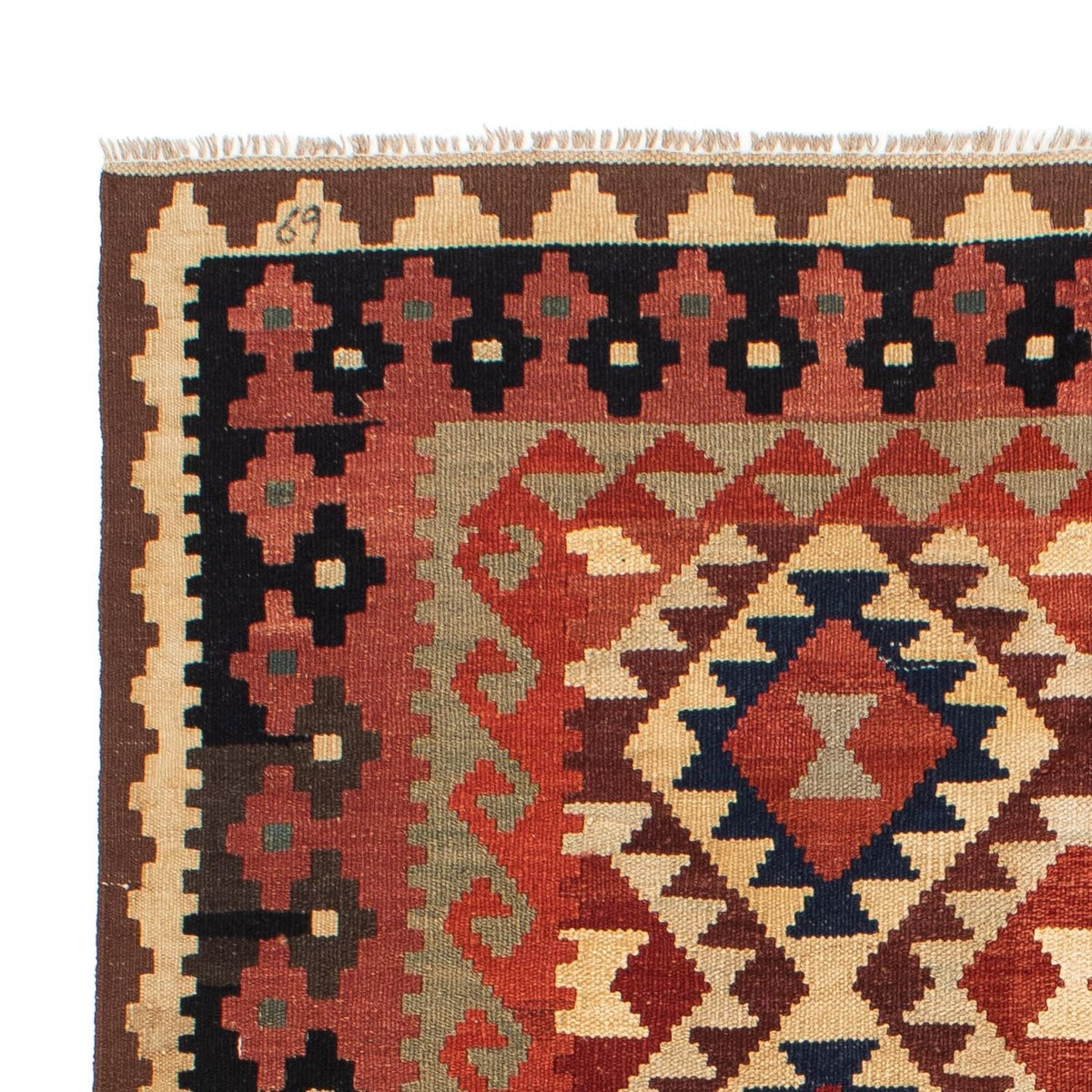 Kelim tapijt - Splash - 203 x 153 cm - veelkleurig