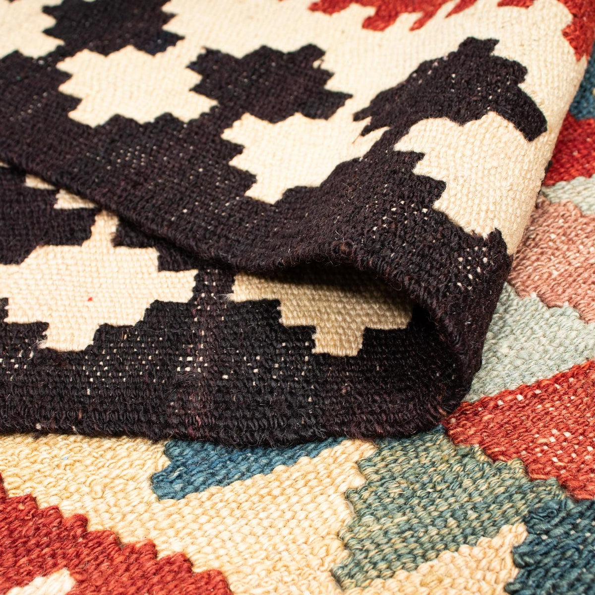 Loper Kelim tapijt - Splash - 224 x 129 cm - veelkleurig