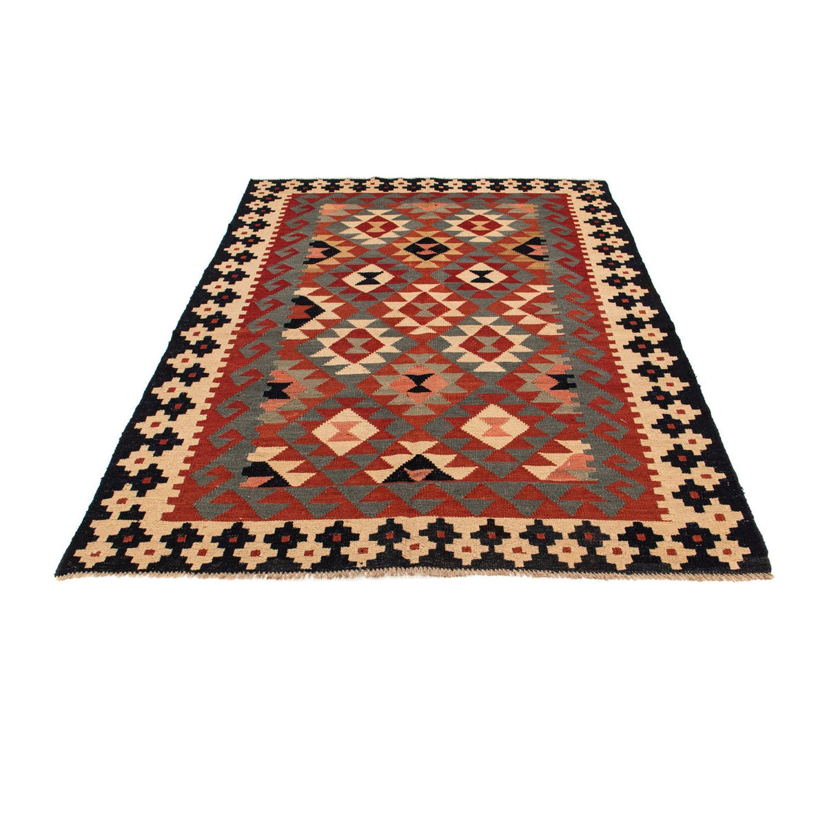 Kelim tapijt - Splash - 207 x 146 cm - veelkleurig