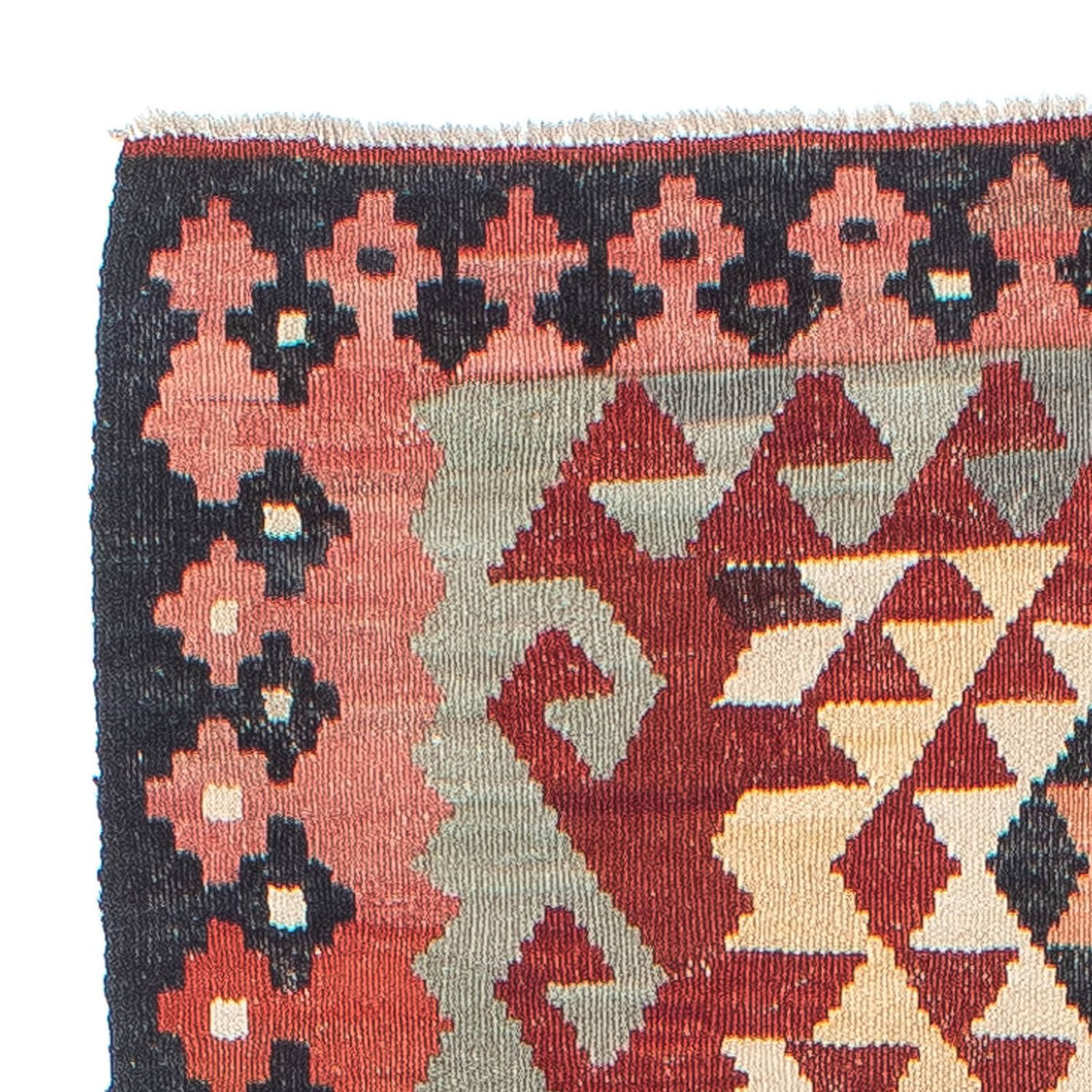 Loper Kelim tapijt - Splash - 285 x 87 cm - licht rood