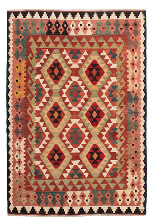 Kelim tapijt - Splash - 201 x 150 cm - veelkleurig