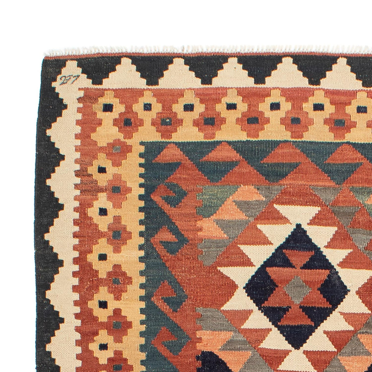 Kelim tapijt - Splash - 205 x 158 cm - veelkleurig