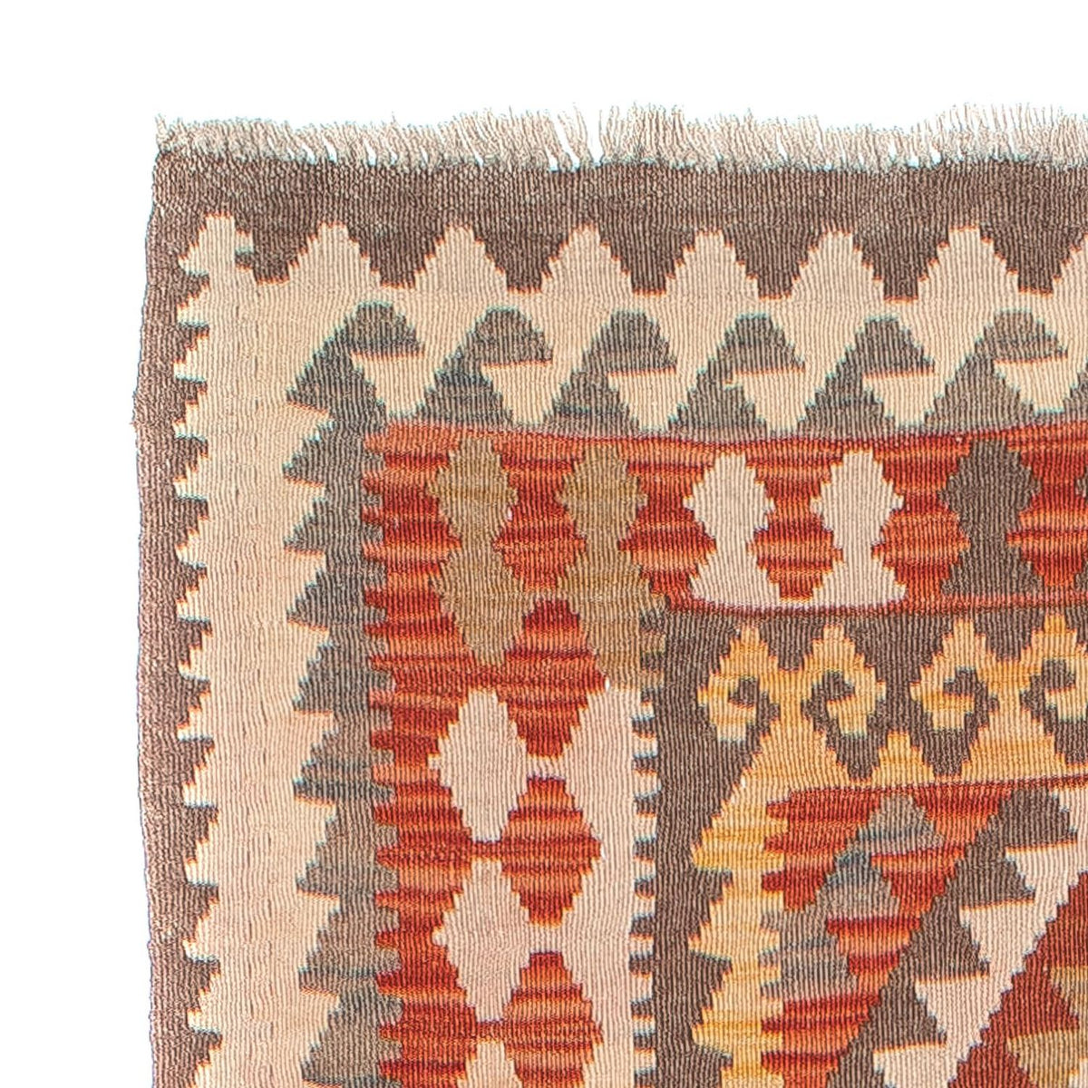 Loper Kelim tapijt - Splash - 310 x 97 cm - roest