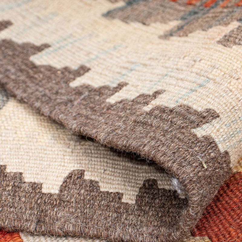 Loper Kelim tapijt - Splash - 310 x 97 cm - roest