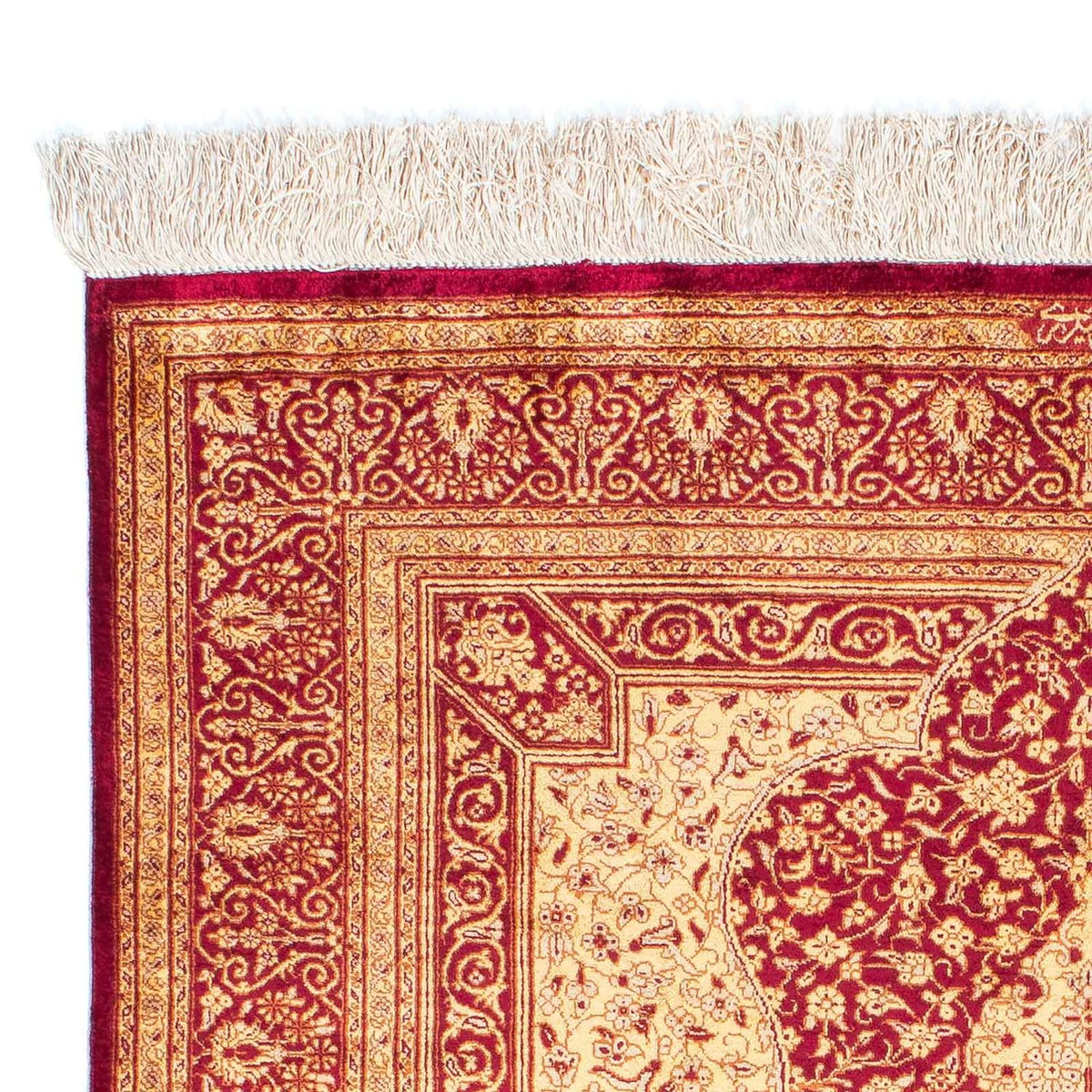 Perzisch tapijt - Ghom - 147 x 102 cm - donkerrood