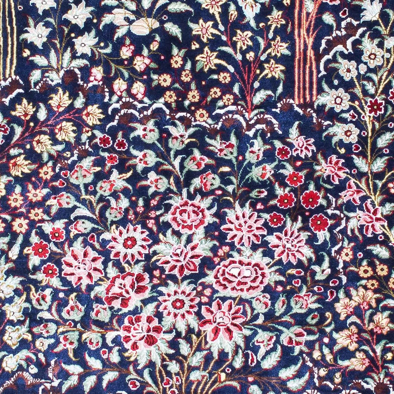 Perzisch tapijt - Ghom - 152 x 100 cm - donkerblauw