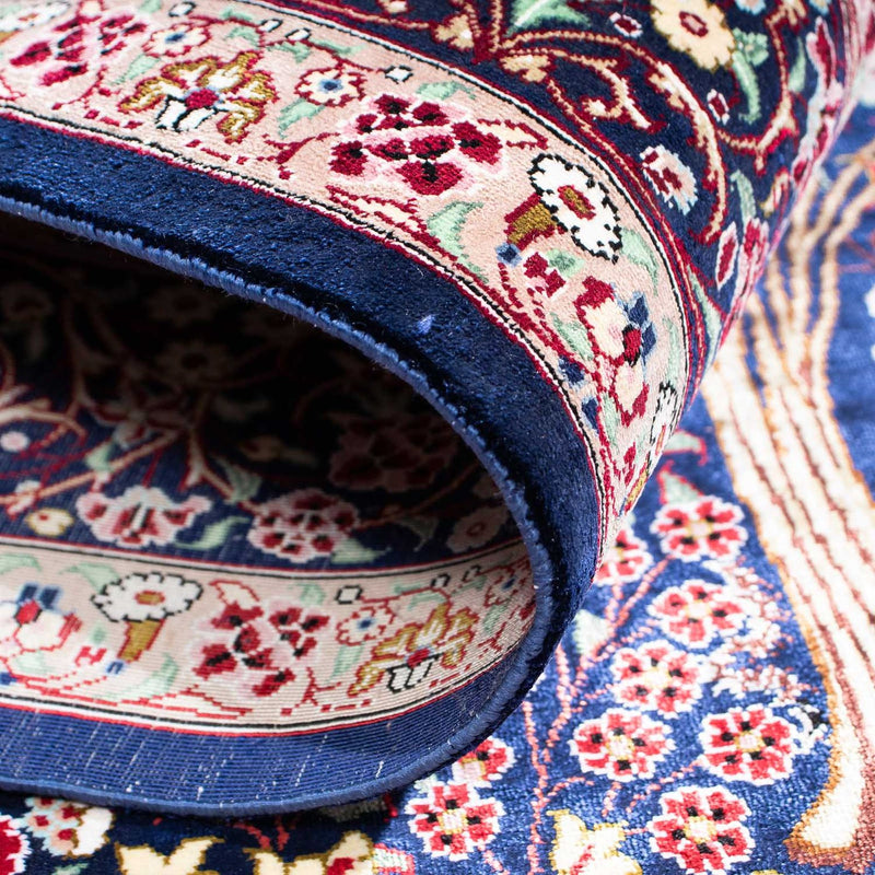 Perzisch tapijt - Ghom - 152 x 100 cm - donkerblauw