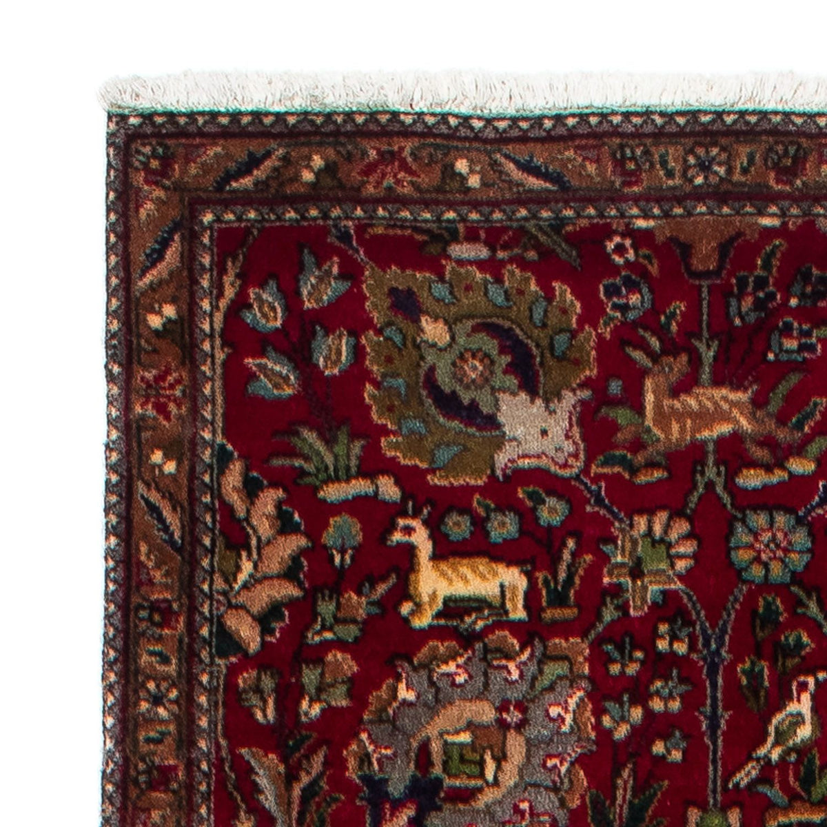 Loper Perzisch tapijt - Tabriz - 385 x 90 cm - donkerrood