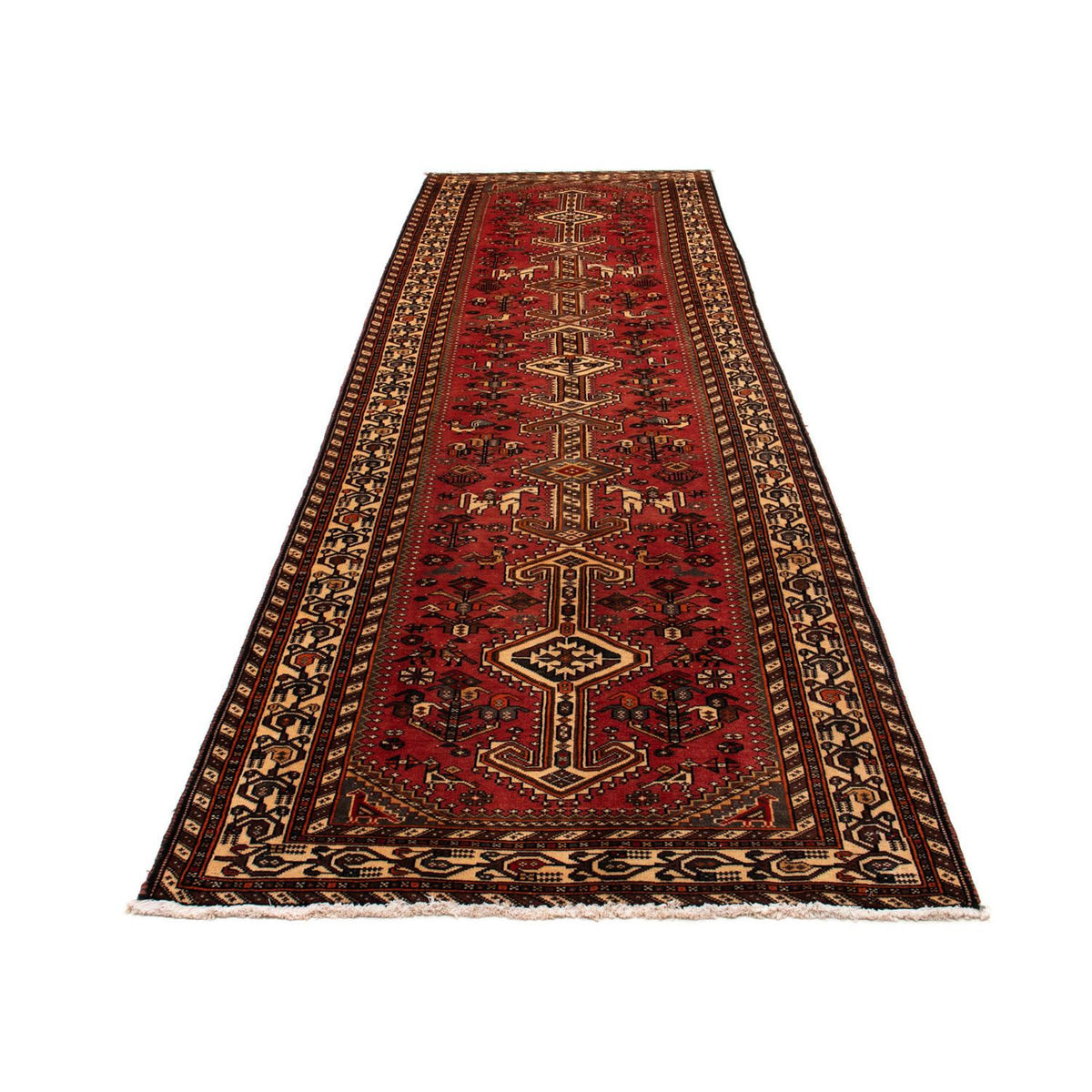 Loper Perzisch Tapijt - Nomadisch - 393 x 115 cm - licht rood