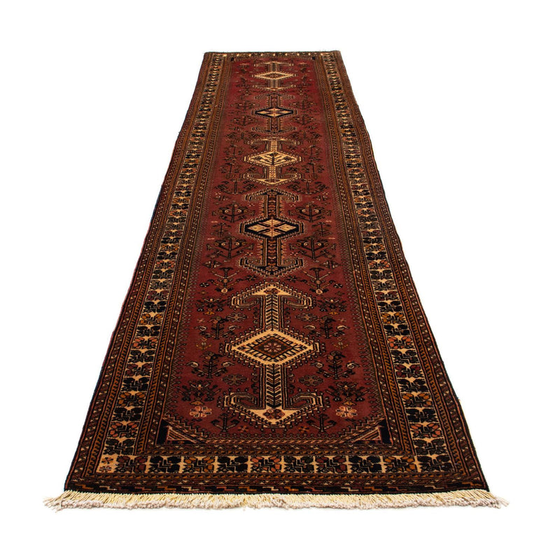 Loper Perzisch Tapijt - Nomadisch - 394 x 93 cm - bruin
