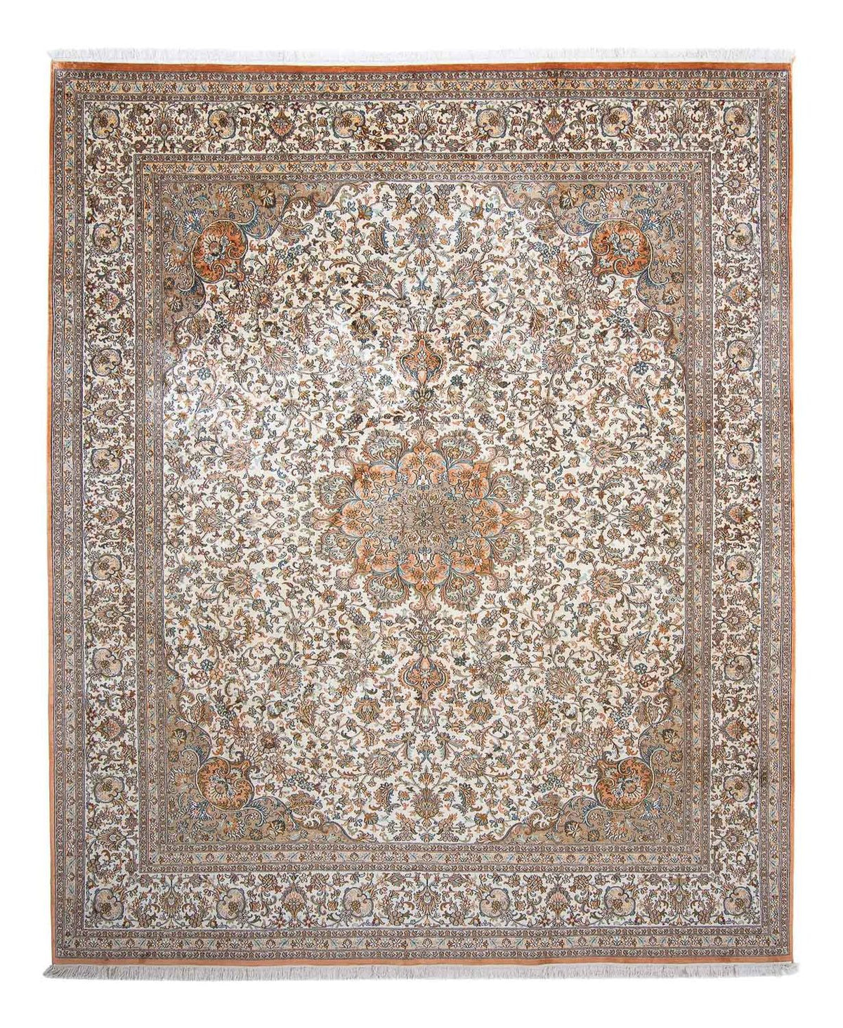 Zijden tapijt - Kashmir Silk - 304 x 241 cm - beige