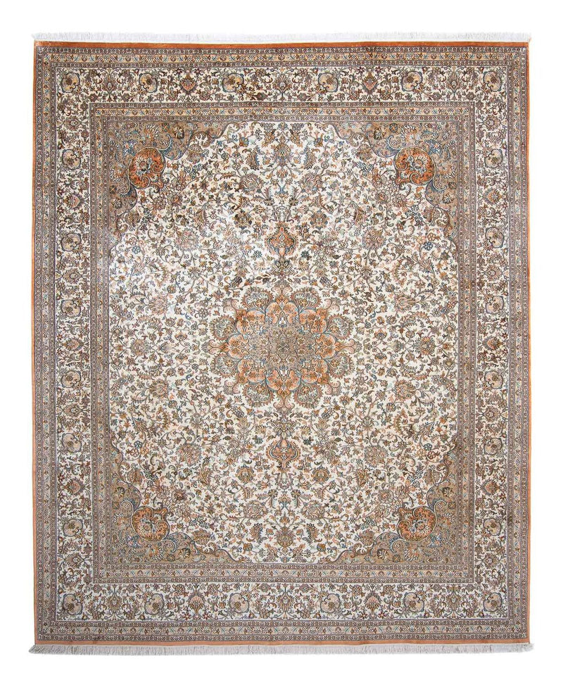 Zijden tapijt - Kashmir Silk - 304 x 241 cm - beige