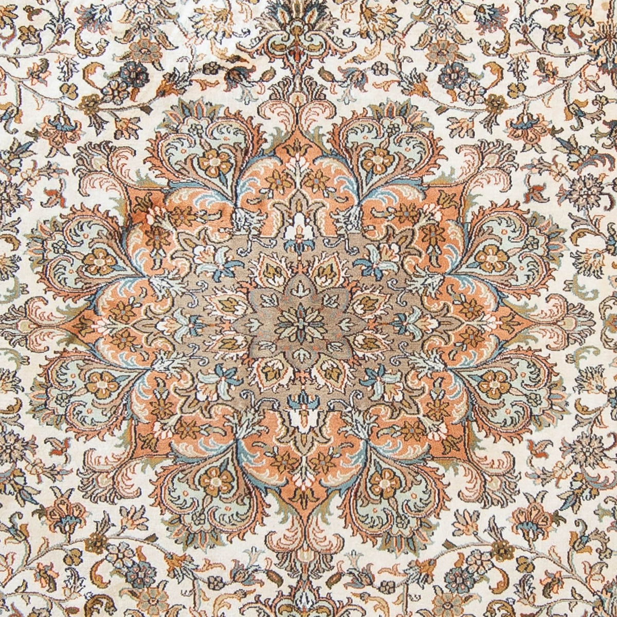 Zijden tapijt - Kashmir Silk - 304 x 241 cm - beige