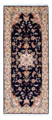 Loper Perzisch tapijt - Tabriz - Royal - 200 x 83 cm - donkerblauw