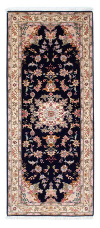 Loper Perzisch tapijt - Tabriz - Royal - 200 x 83 cm - donkerblauw