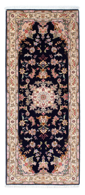 Loper Perzisch tapijt - Tabriz - Royal - 200 x 83 cm - donkerblauw