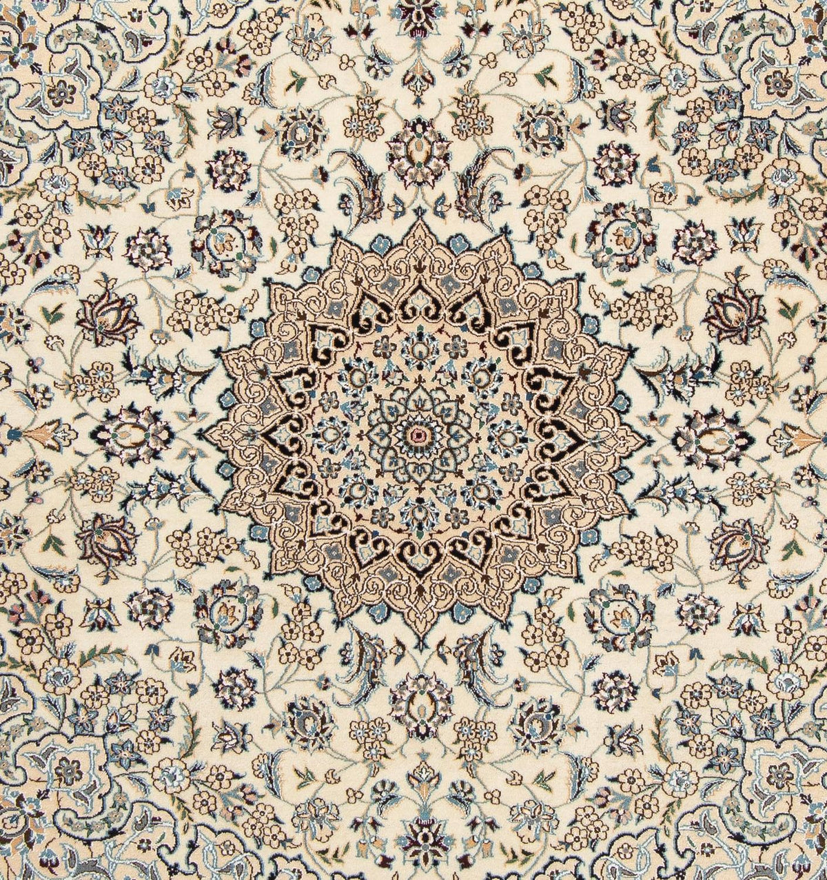 Perzisch tapijt - Nain - Koninklijk vierkant  - 202 x 201 cm - beige