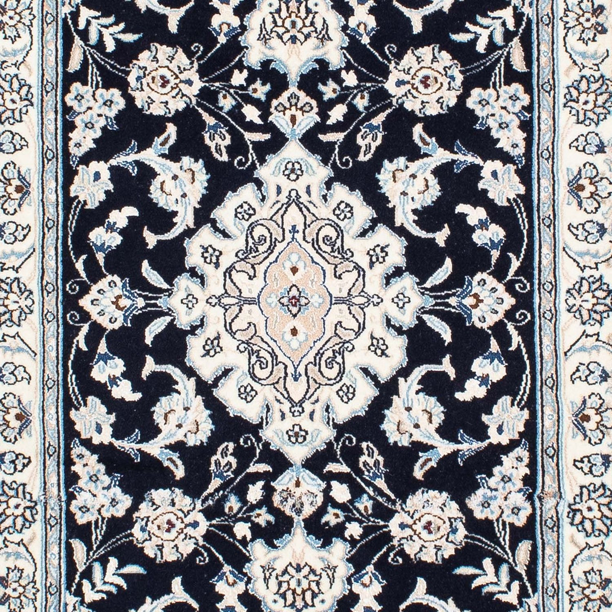 Loper Perzisch tapijt - Nain - Koninklijk - 295 x 78 cm - donkerblauw