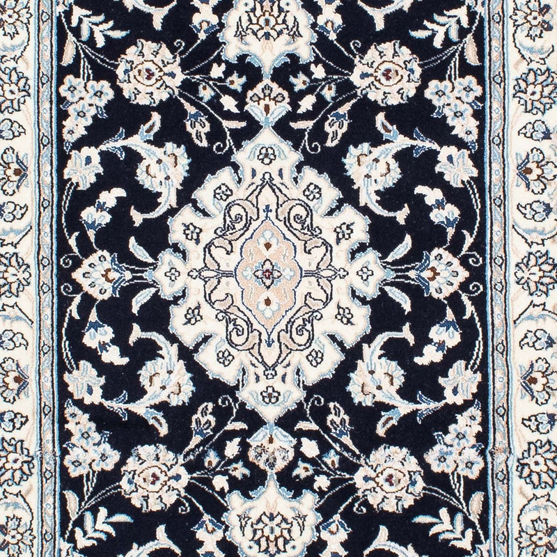 Loper Perzisch tapijt - Nain - Koninklijk - 295 x 78 cm - donkerblauw