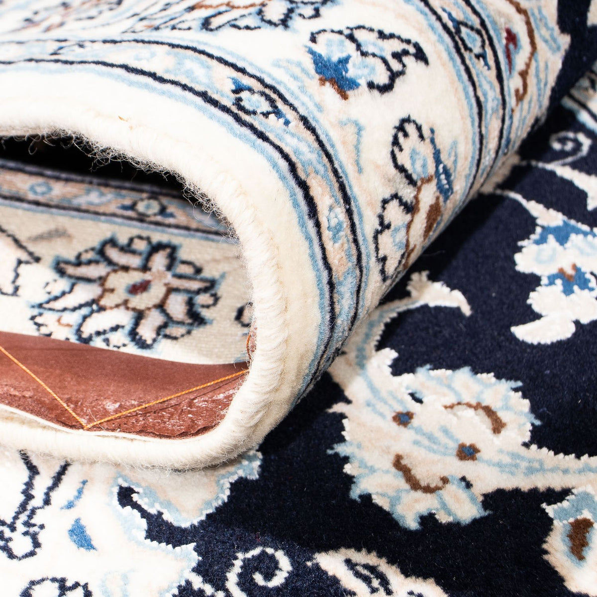 Loper Perzisch tapijt - Nain - Koninklijk - 295 x 78 cm - donkerblauw