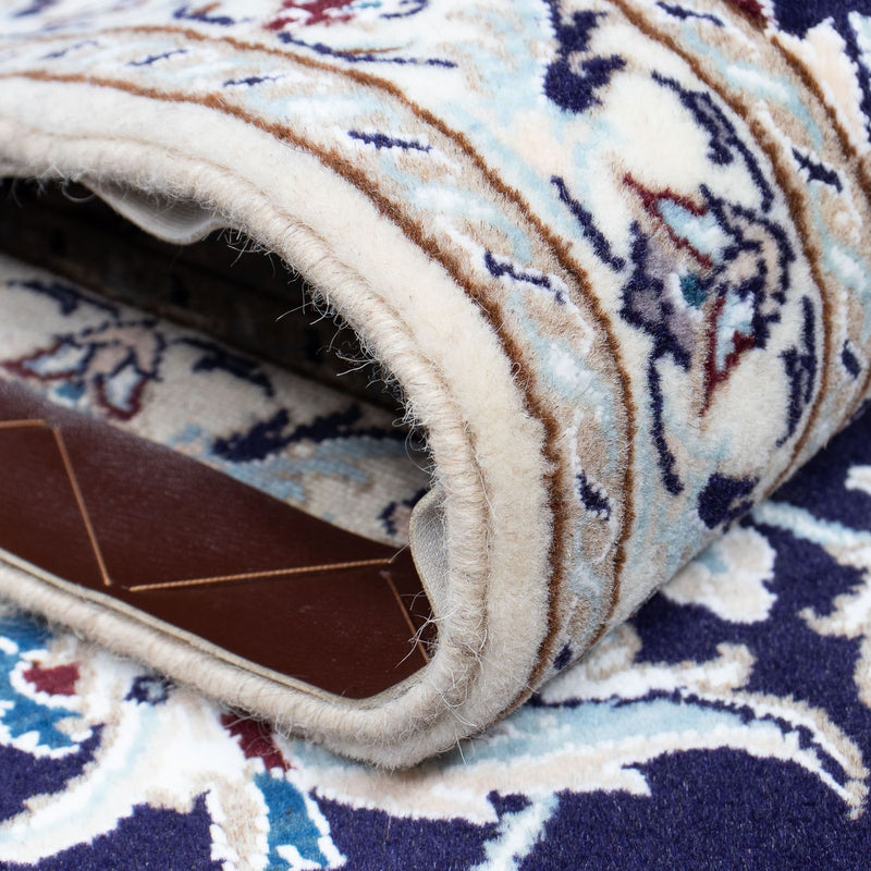 Loper Perzisch tapijt - Nain - Koninklijk - 367 x 75 cm - donkerblauw