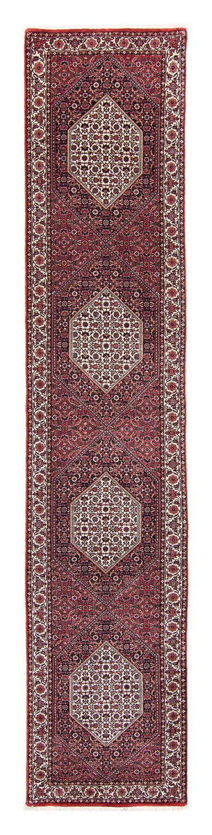Loper Perzisch tapijt - Bijar - 415 x 78 cm - donkerrood