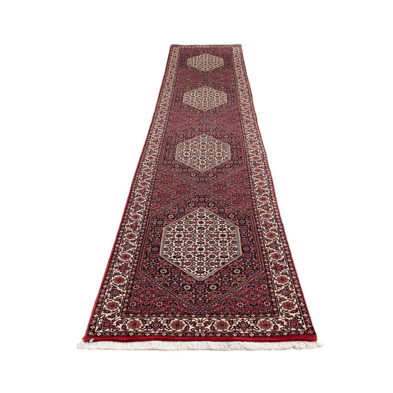 Loper Perzisch tapijt - Bijar - 415 x 78 cm - donkerrood