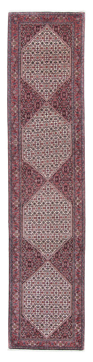 Loper Perzisch tapijt - Bijar - 418 x 86 cm - licht rood
