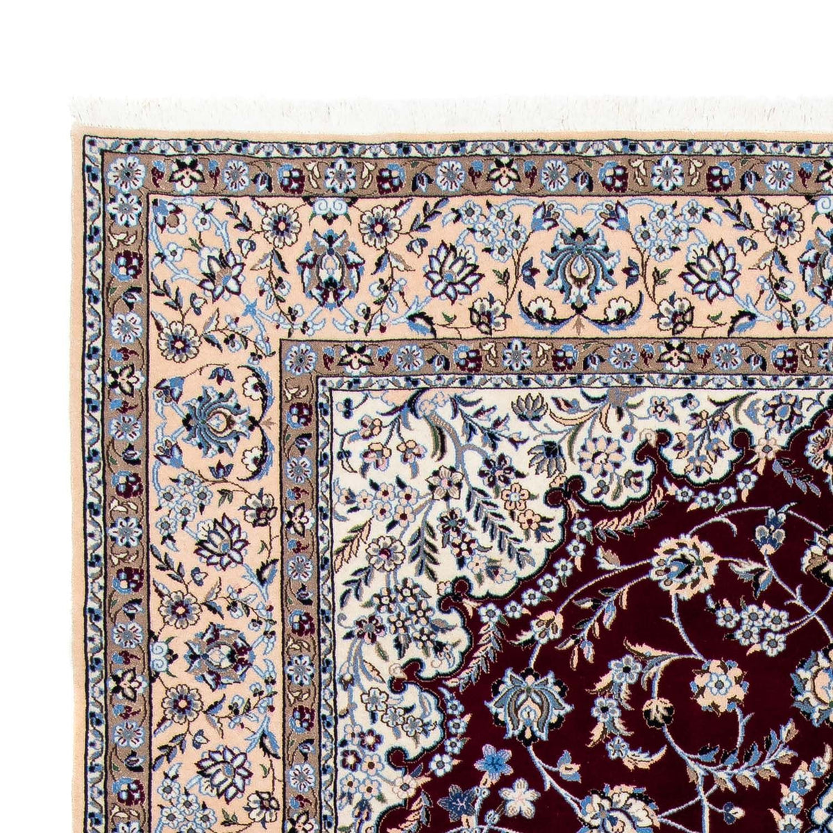 Perzisch tapijt - Nain - Koninklijk - 305 x 201 cm - donkerrood