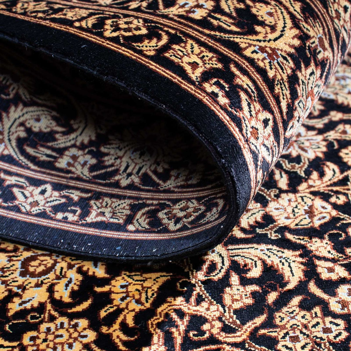 Perzisch tapijt - Ghom - 118 x 80 cm - donkerblauw