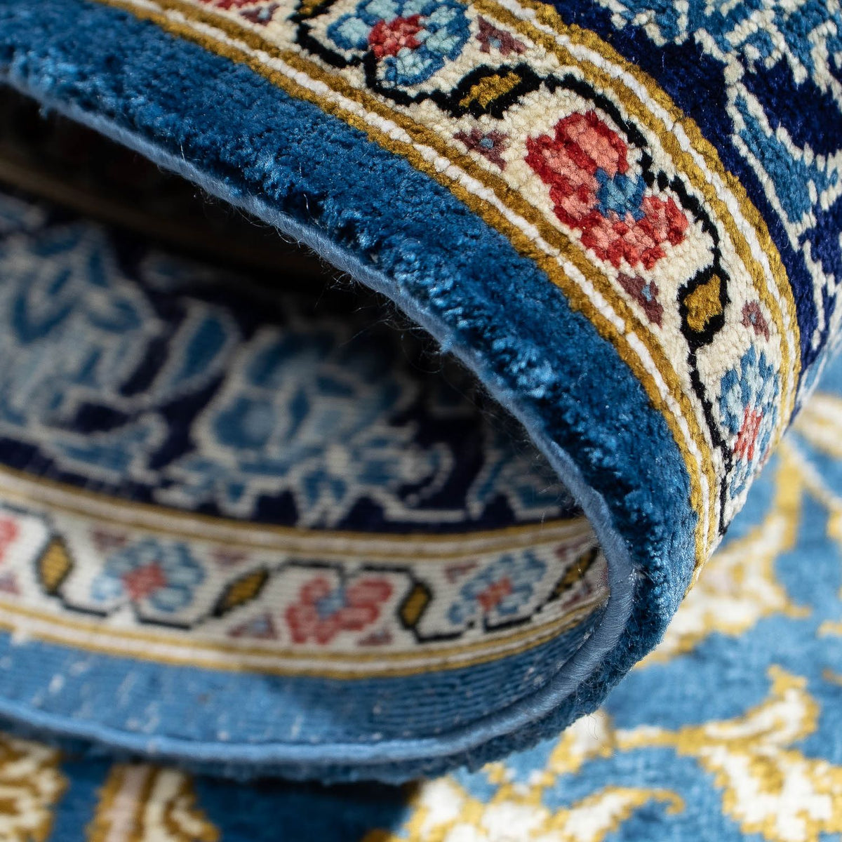 Perzisch tapijt - Ghom - 86 x 60 cm - blauw