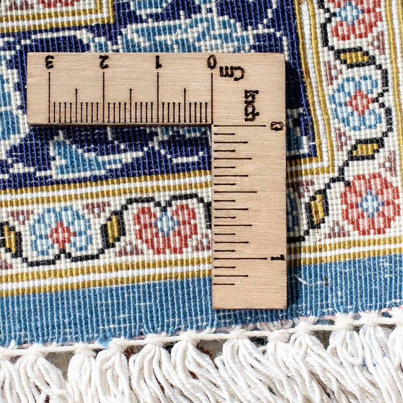 Perzisch tapijt - Ghom - 86 x 60 cm - blauw