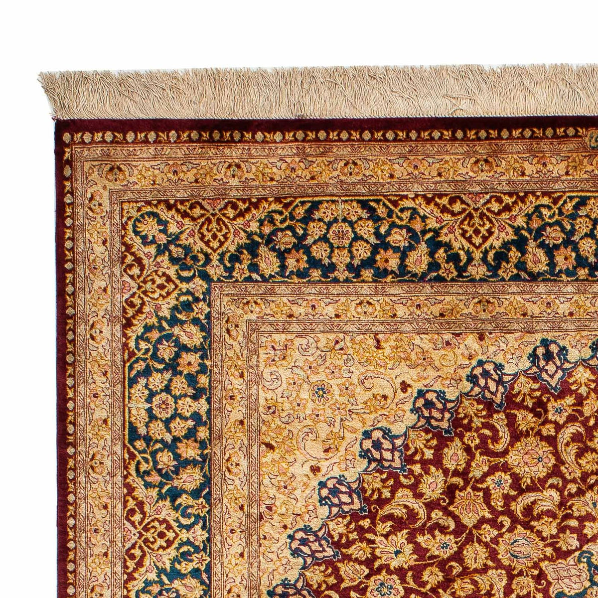 Zijden tapijt - China zijde - 198 x 137 cm - veelkleurig