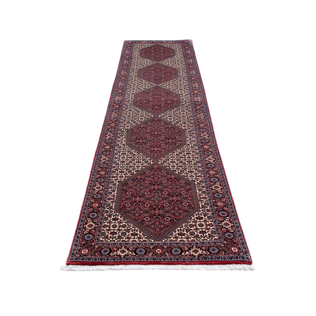 Loper Perzisch tapijt - Bijar - 373 x 80 cm - veelkleurig