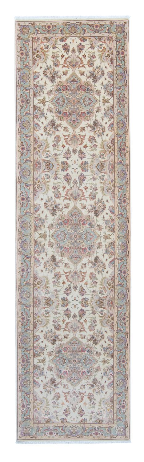 Loper Perzisch tapijt - Tabriz - Royal - 360 x 90 cm - beige