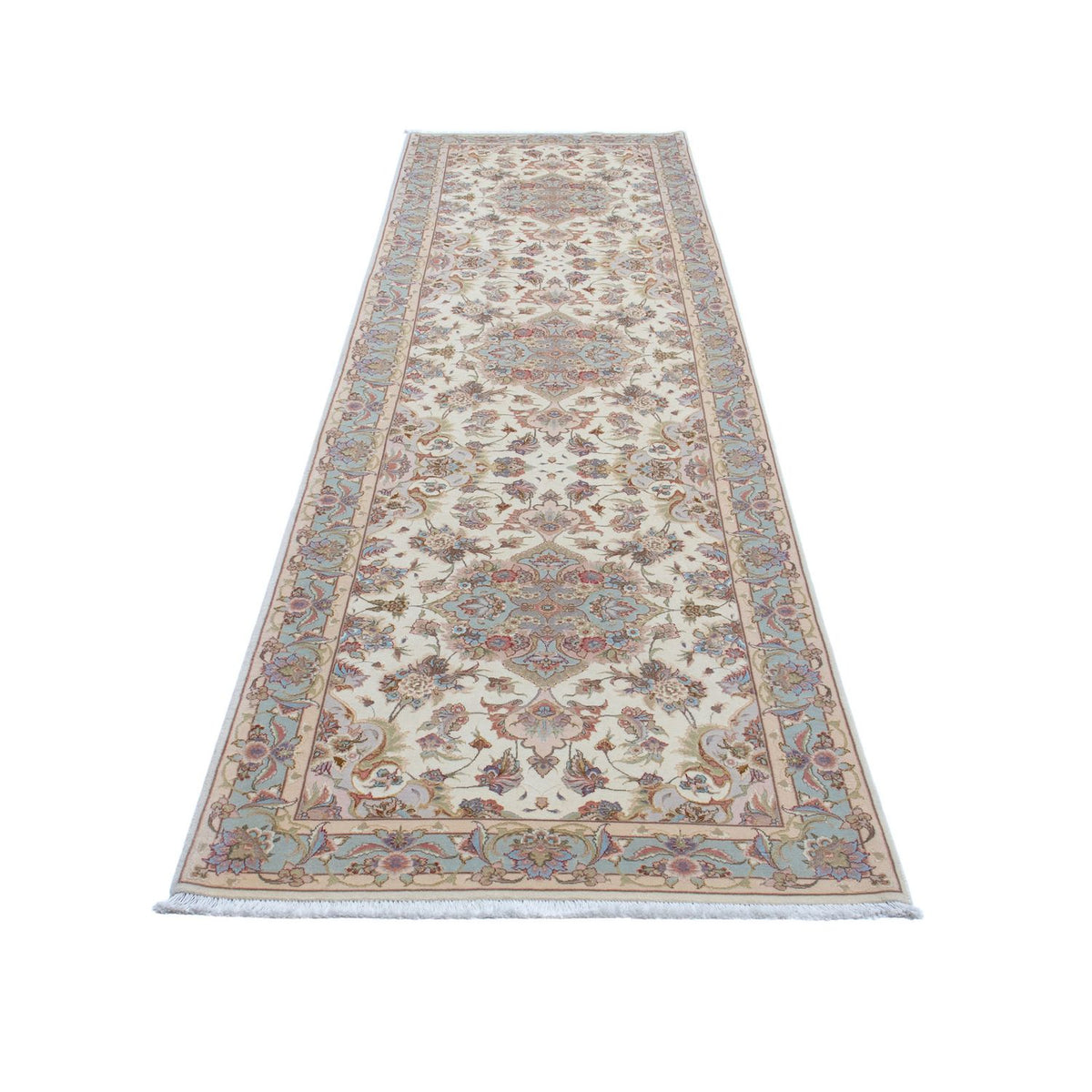 Loper Perzisch tapijt - Tabriz - Royal - 360 x 90 cm - beige
