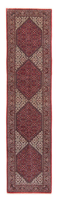 Loper Perzisch tapijt - Bijar - 346 x 82 cm - donkerrood