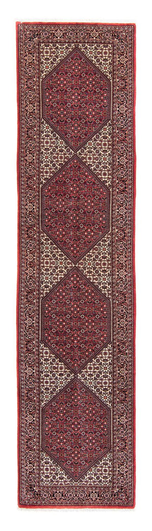 Loper Perzisch tapijt - Bijar - 346 x 82 cm - donkerrood