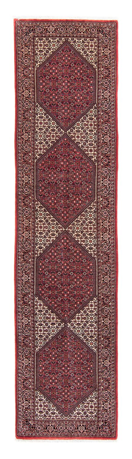 Loper Perzisch tapijt - Bijar - 346 x 82 cm - donkerrood