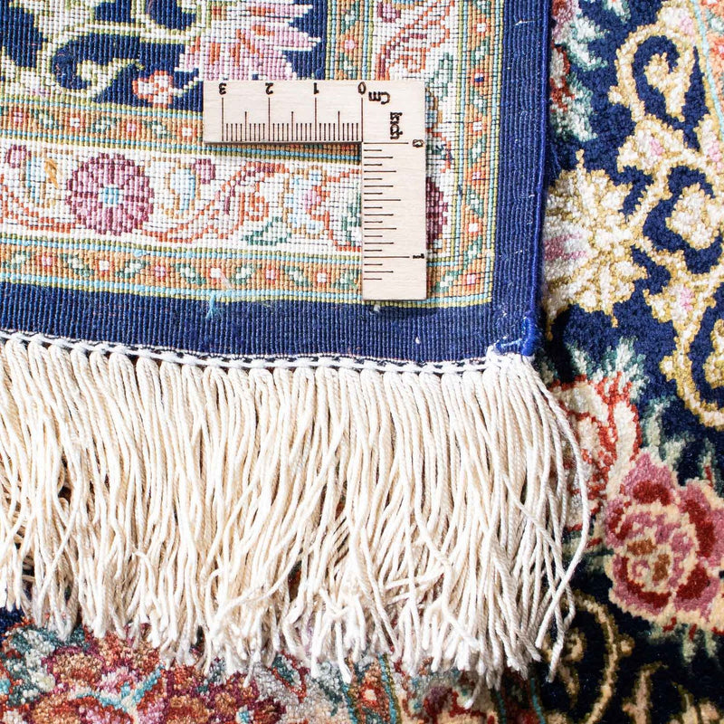 Perzisch tapijt - Ghom - 120 x 79 cm - donkerblauw