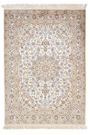 Perzisch tapijt - Ghom - 147 x 100 cm - beige