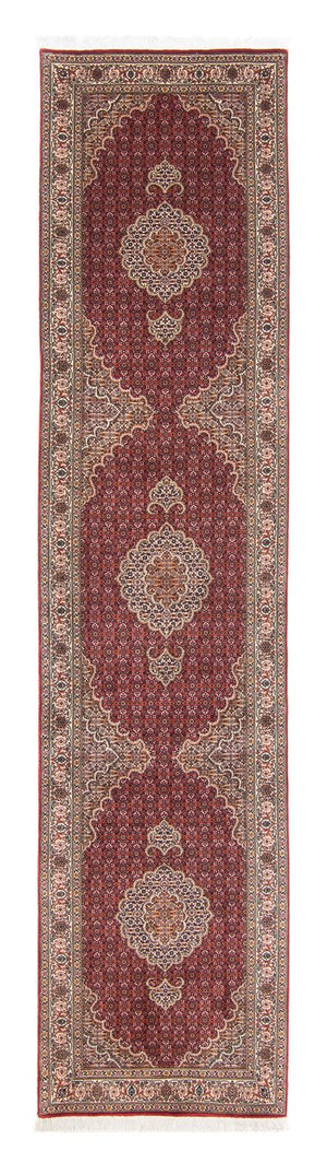 Loper Perzisch tapijt - Tabriz - 351 x 83 cm - donkerrood