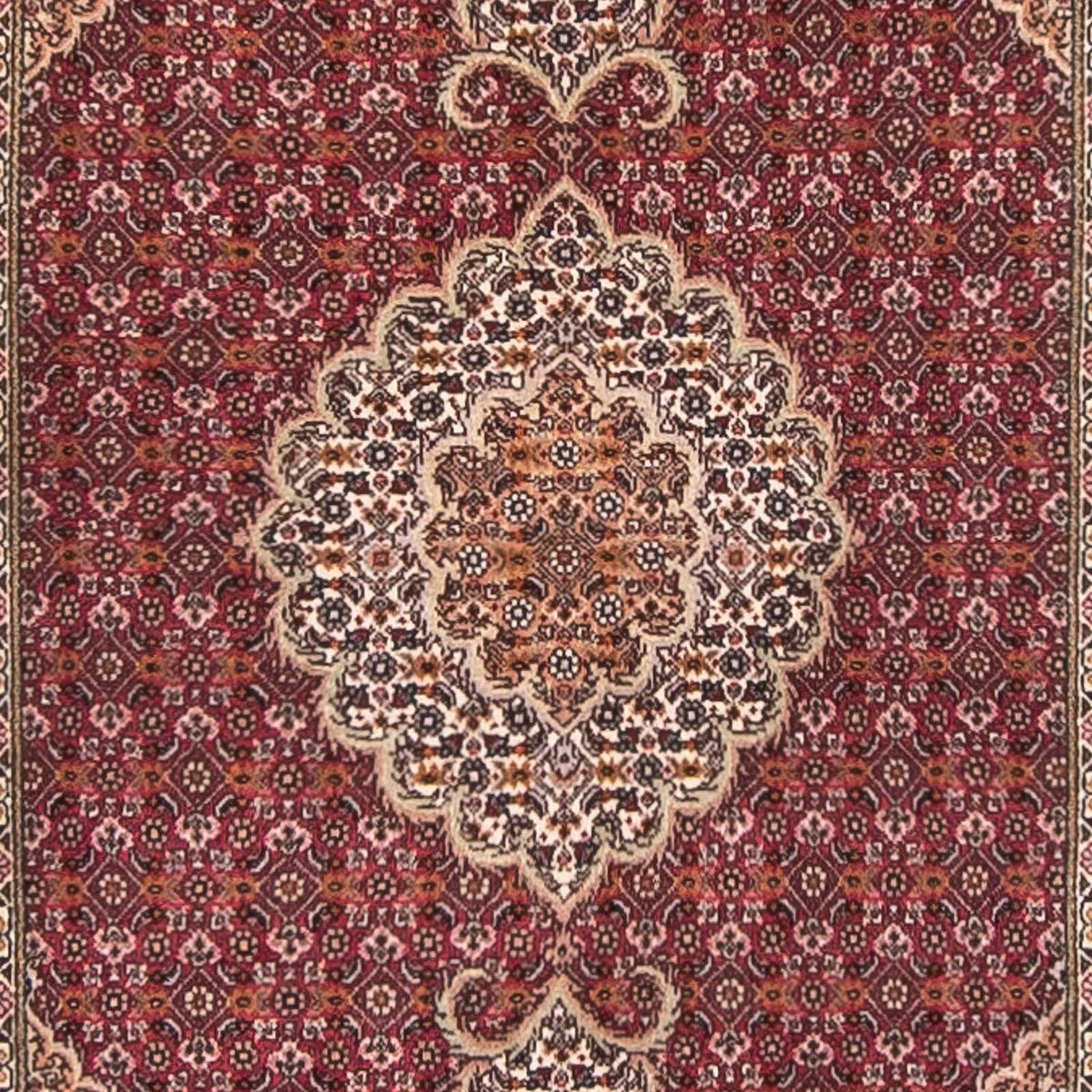Loper Perzisch tapijt - Tabriz - 351 x 83 cm - donkerrood