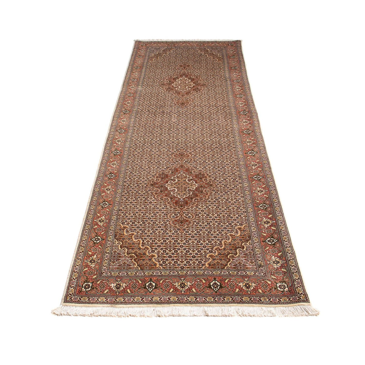 Loper Perzisch tapijt - Tabriz - 302 x 85 cm - lichtbruin