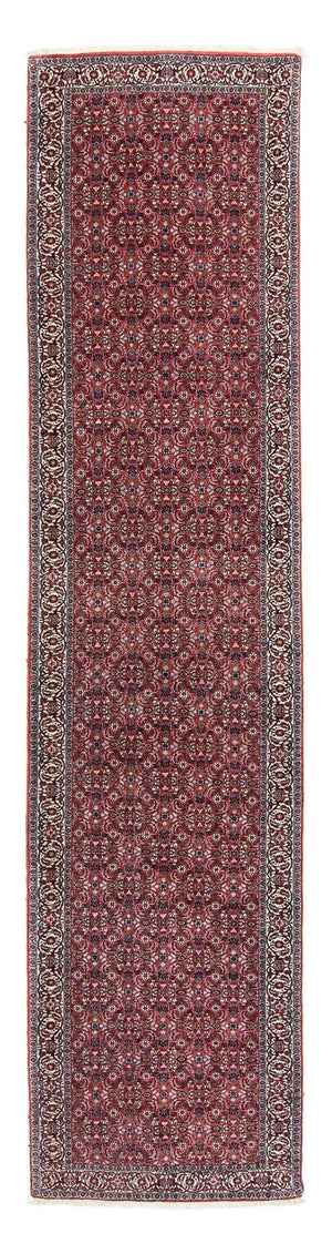Loper Perzisch tapijt - Bijar - 385 x 84 cm - donkerrood