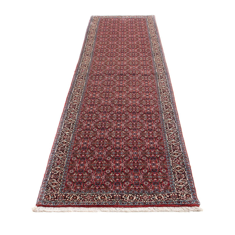 Loper Perzisch tapijt - Bijar - 385 x 84 cm - donkerrood