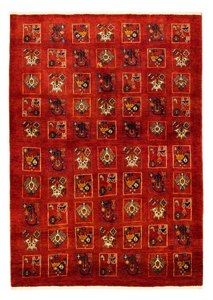 Gabbeh Tapijt - Kashkuli Perzisch - 214 x 145 cm - donkerrood