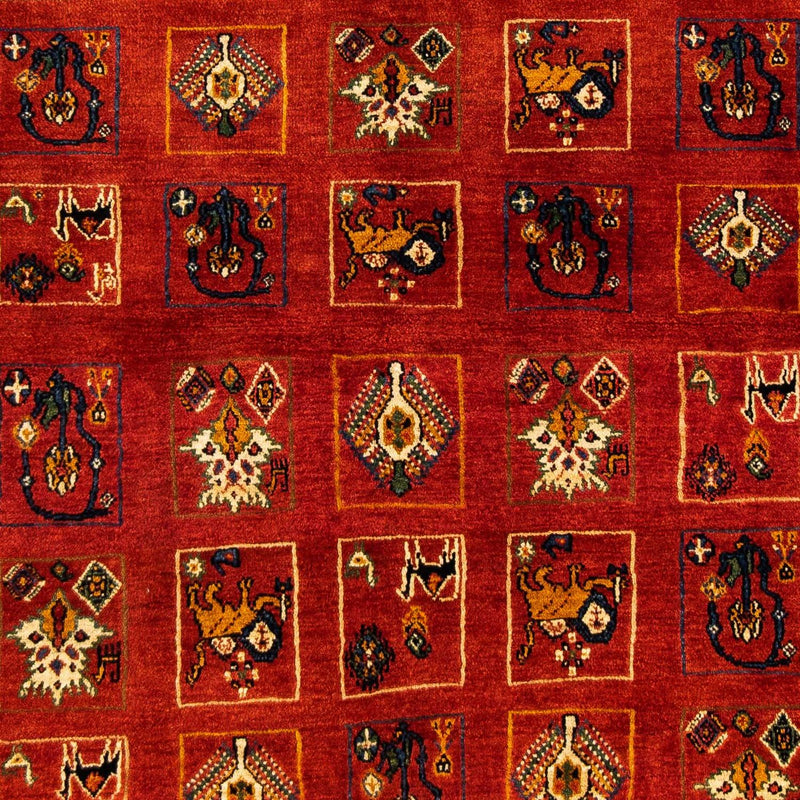 Gabbeh Tapijt - Kashkuli Perzisch - 214 x 145 cm - donkerrood