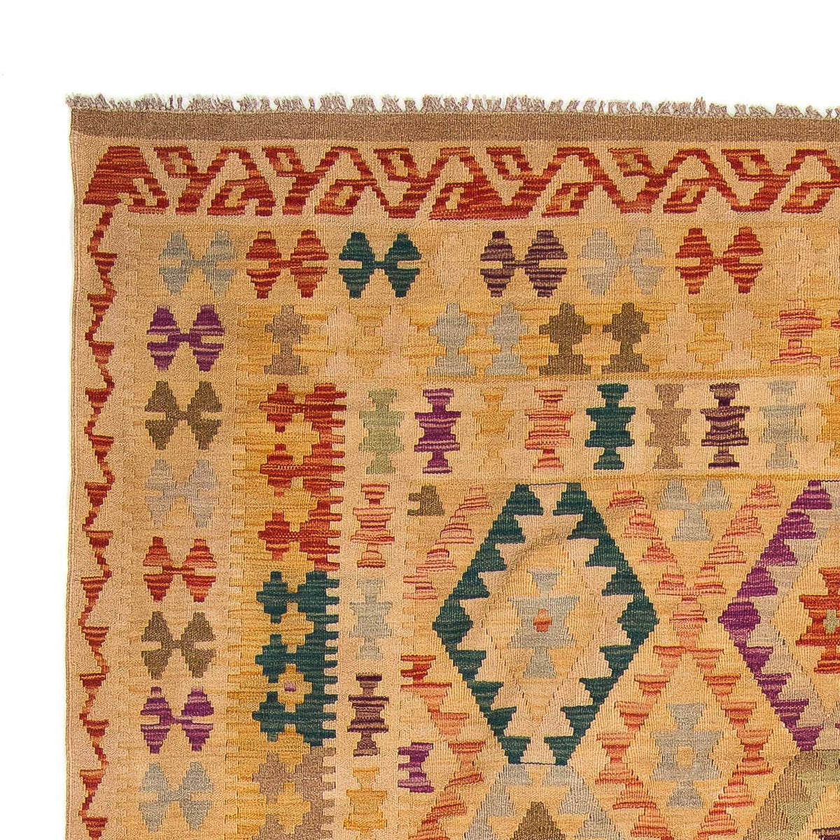 Kelim tapijt - Splash - 295 x 196 cm - lichtbruin